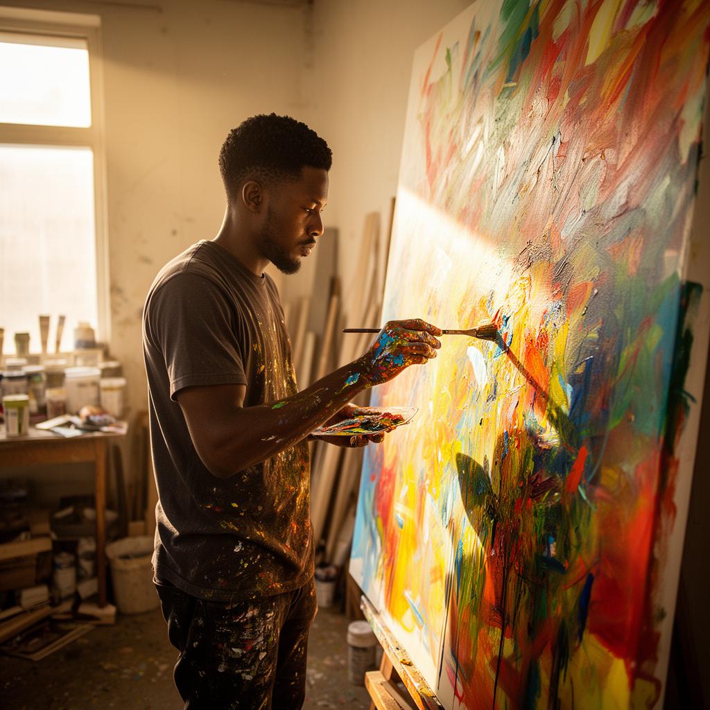 Tunde paints worlds the world refused to see.